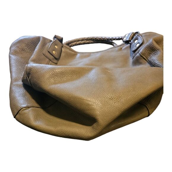 UNBRANDED Large Gray Leather Tote Shoulder Bag - Picture 3 of 8